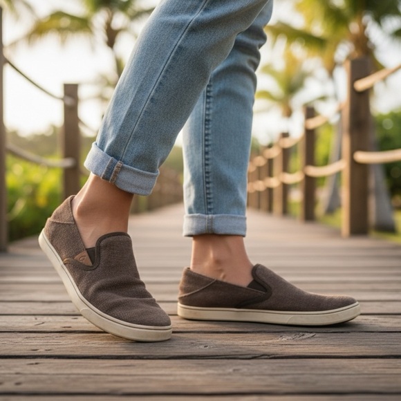 OluKai Shoes - OluKai Women’s Size 9 Pehuea Heu-W Full Grain Leather Slip On Shoes